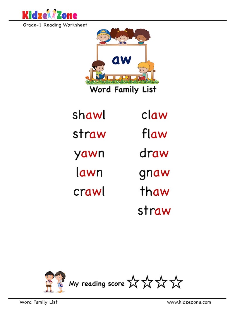 AW Word Family List