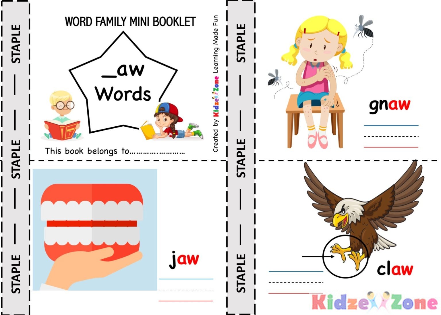 kindergarten-worksheets-aw-word-family-picture-card