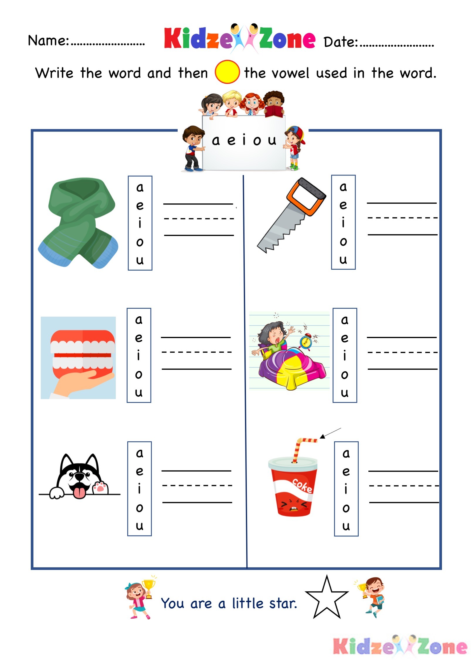 Aw Word Family Writing Words Worksheet KidzeZone