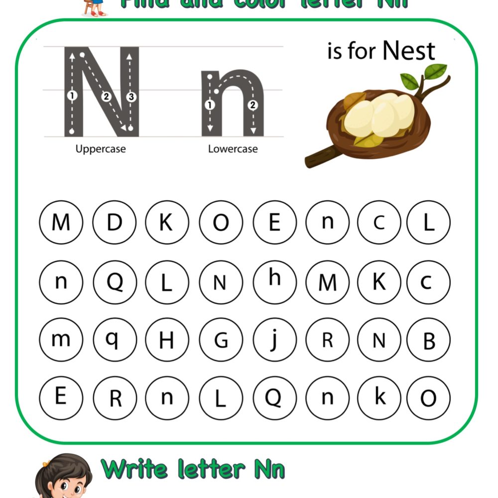 kindergarten letter m worksheets find and color