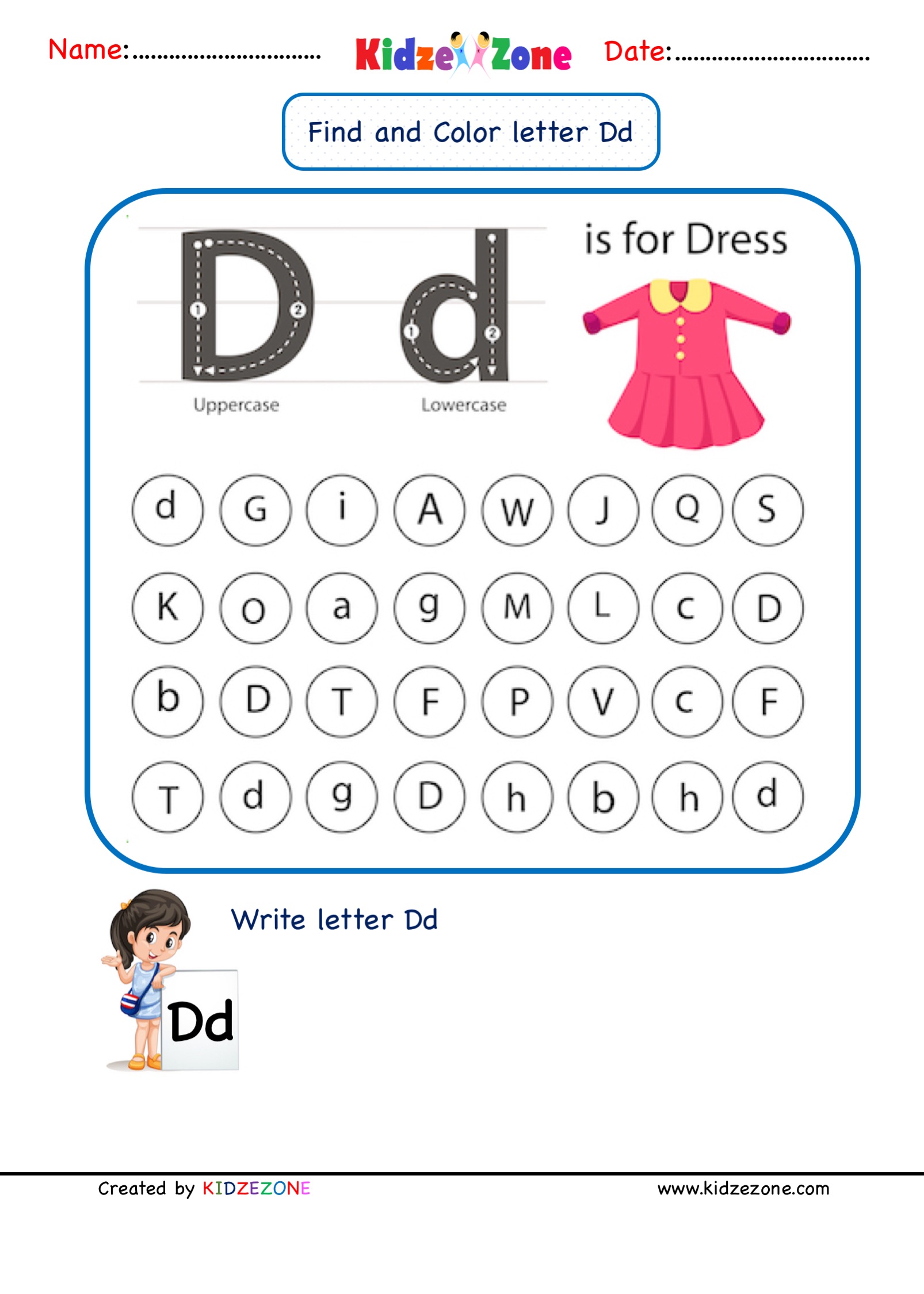 Letter D Worksheet For Preschool