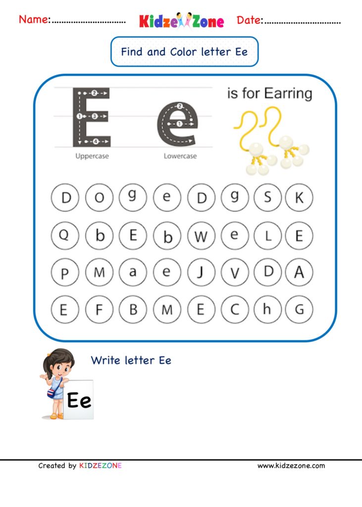  letter E Worksheets For Kindergarten And Preschool Teachersmag Com 