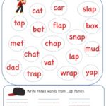 Kindergarten worksheets in Math, Word family, Letters and Vocabulary