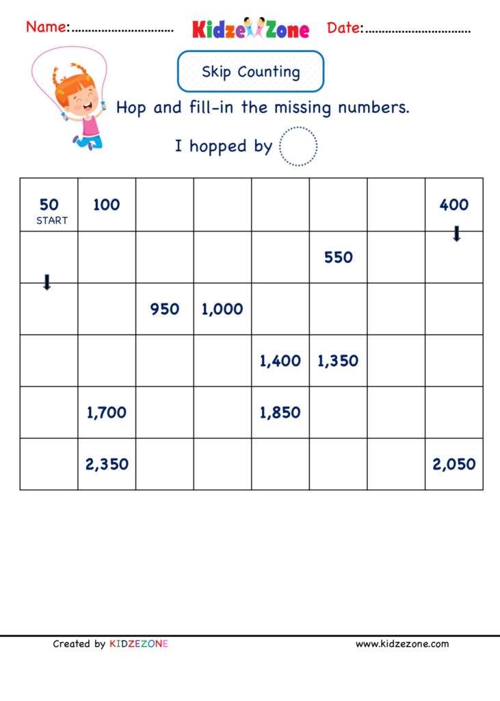 Printable Counting Worksheet Counting Up To 50 Counting Numbers 1 50