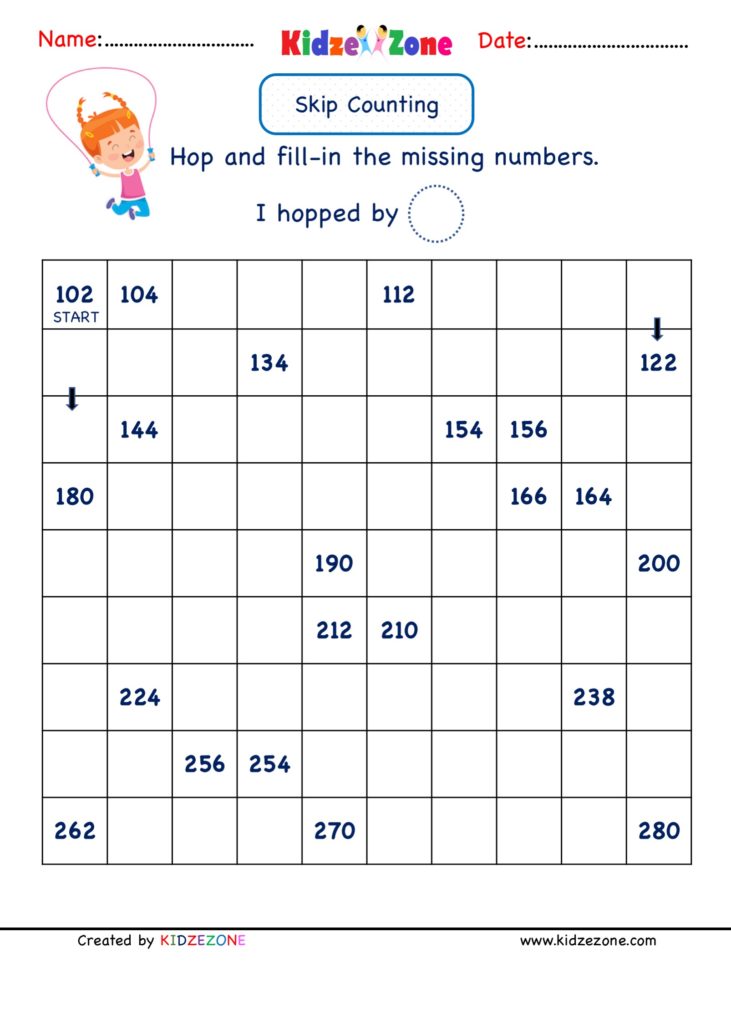 Free Printable Skip Counting Worksheets Worksheets For Kindergarten