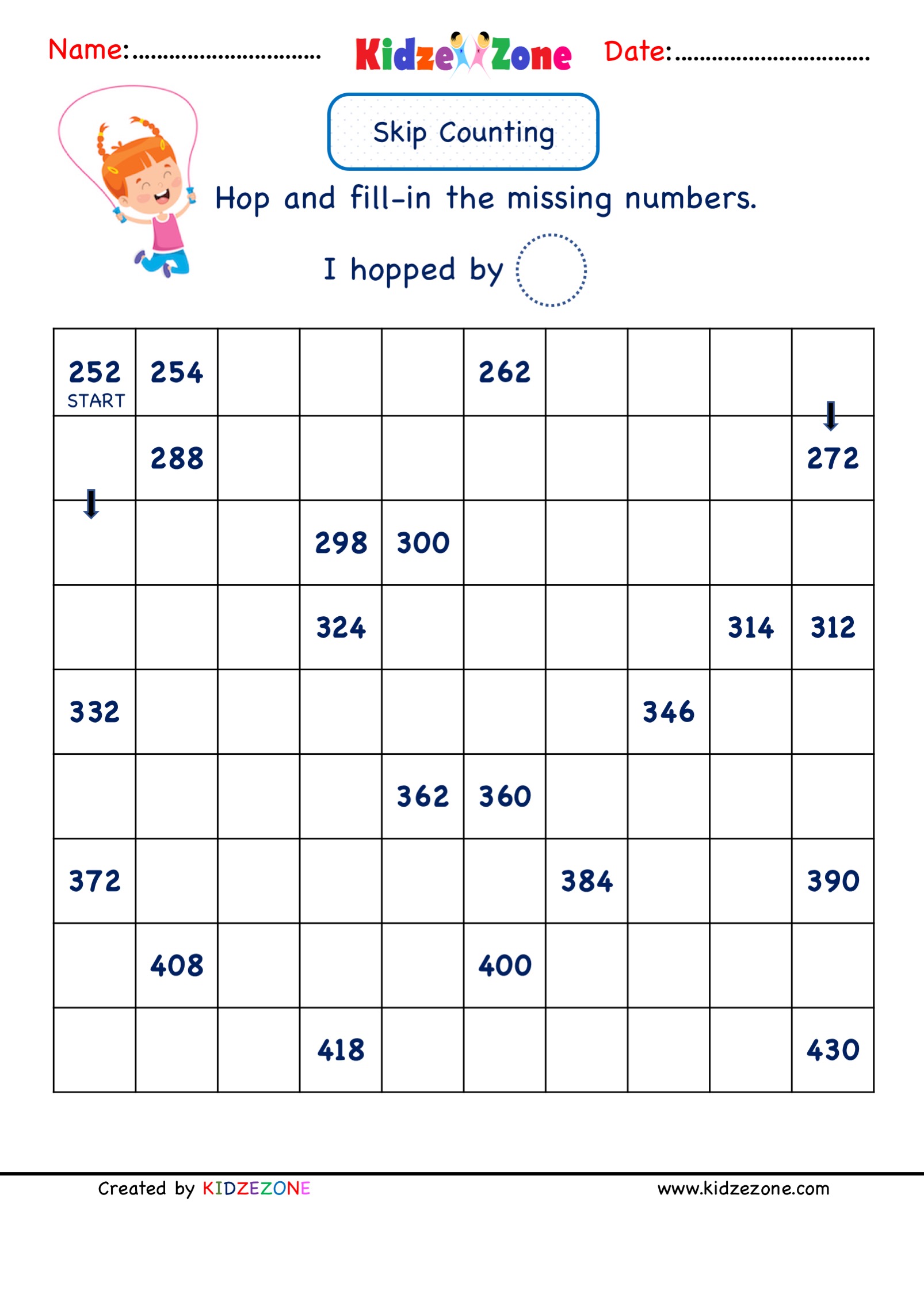 second grade skip counting by 2 practice worksheet