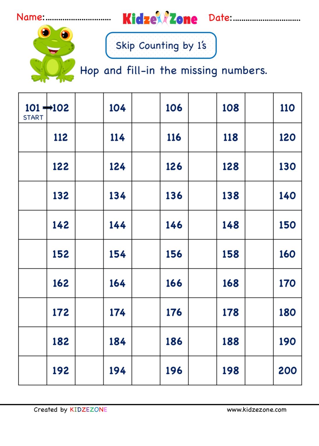 grade 1 math number worksheets skip counting by 1