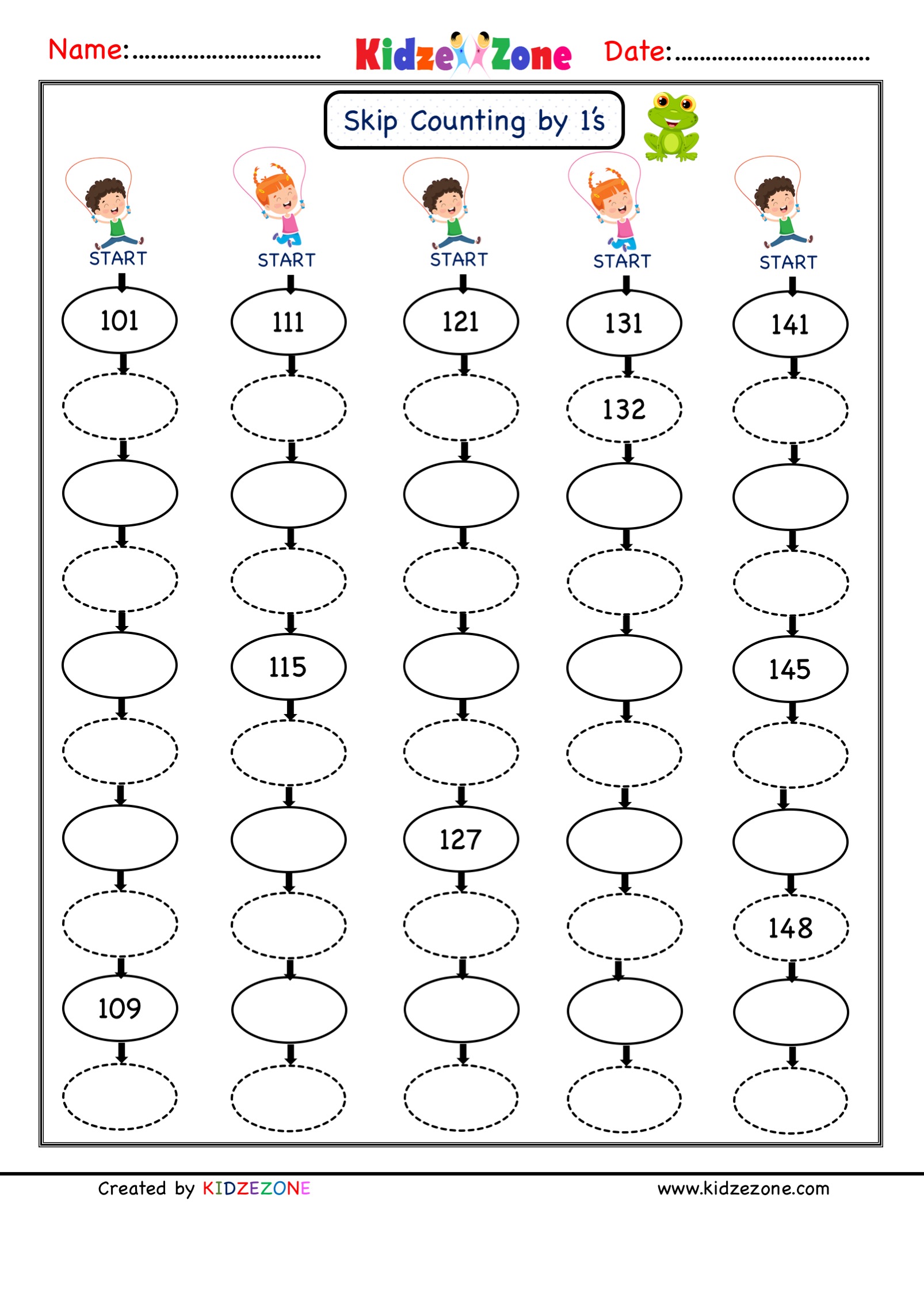 Free Skip Counting Worksheets For 3rd Grade