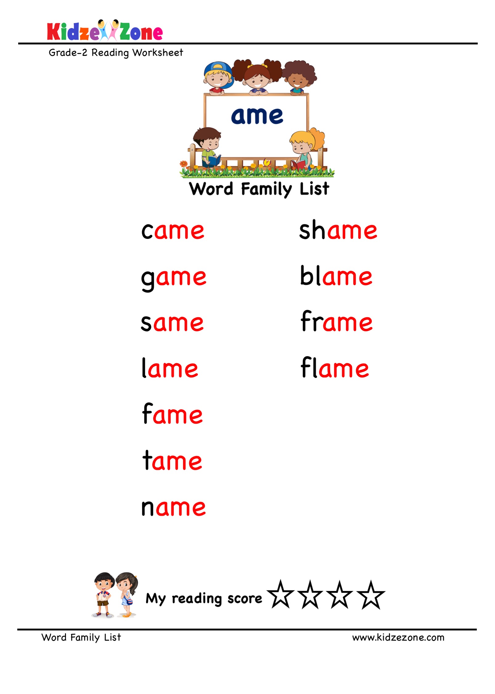 Explore And Learn Words From Ame Word Family Word List