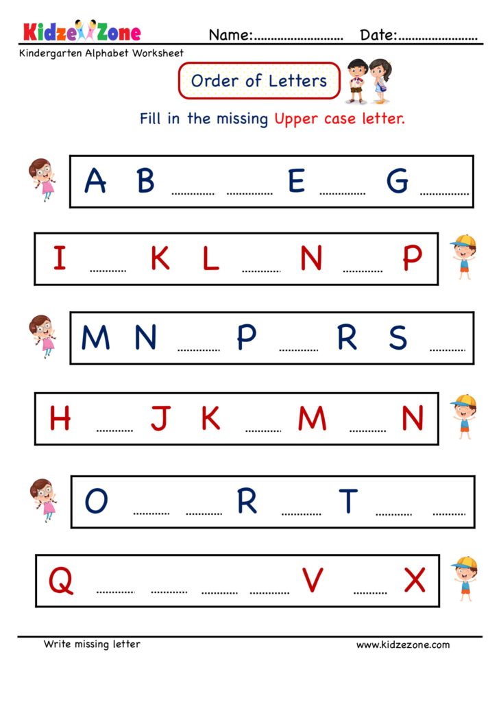 Kindergarten Letter Writing Worksheets Upper Case Letter