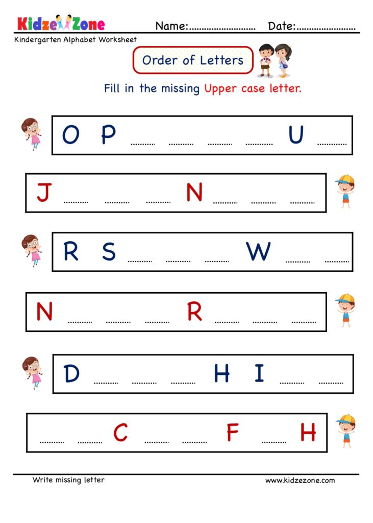 Kindergarten Letter Writing Worksheets Upper Case Letter