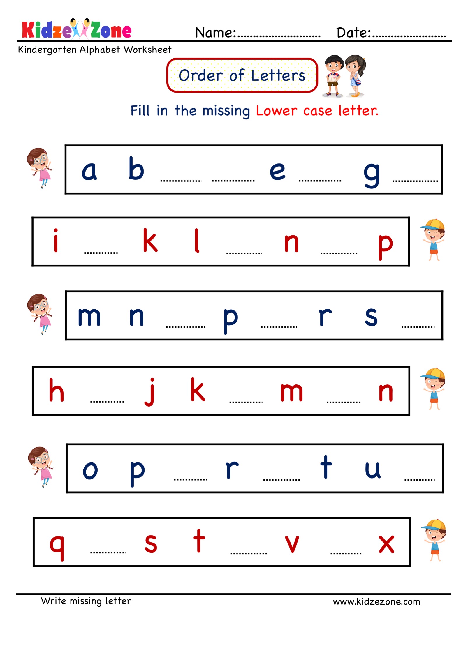 Writing Letters Worksheets For Kindergarten Pdf