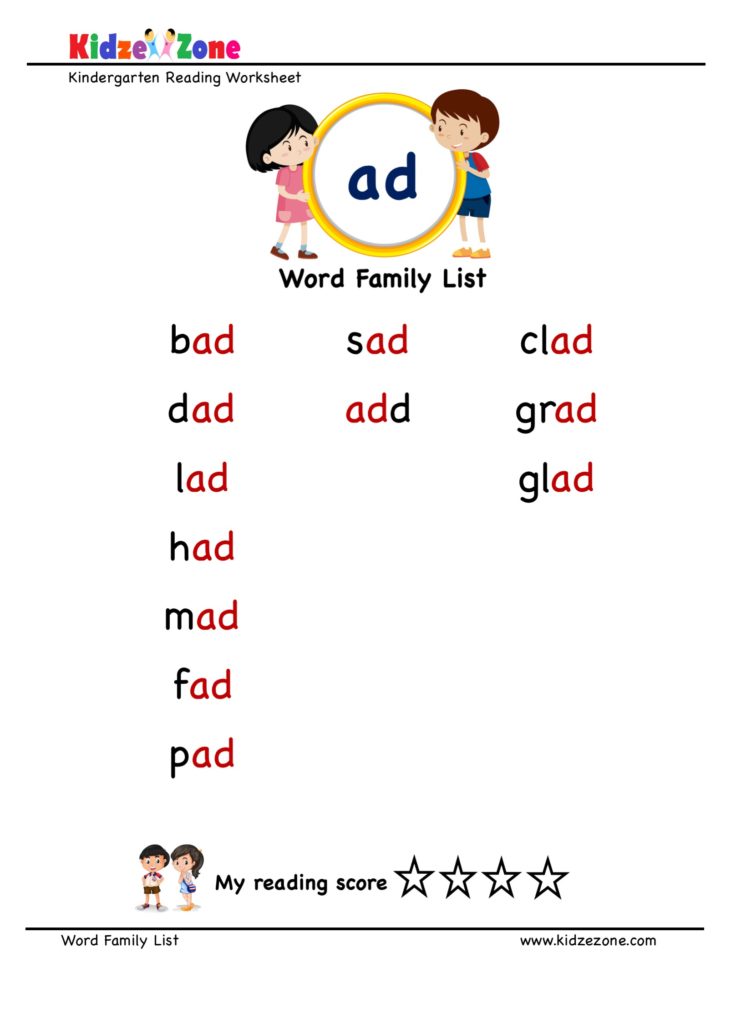 Explore And Learn Words From ad Word Family With Word List Worksheet