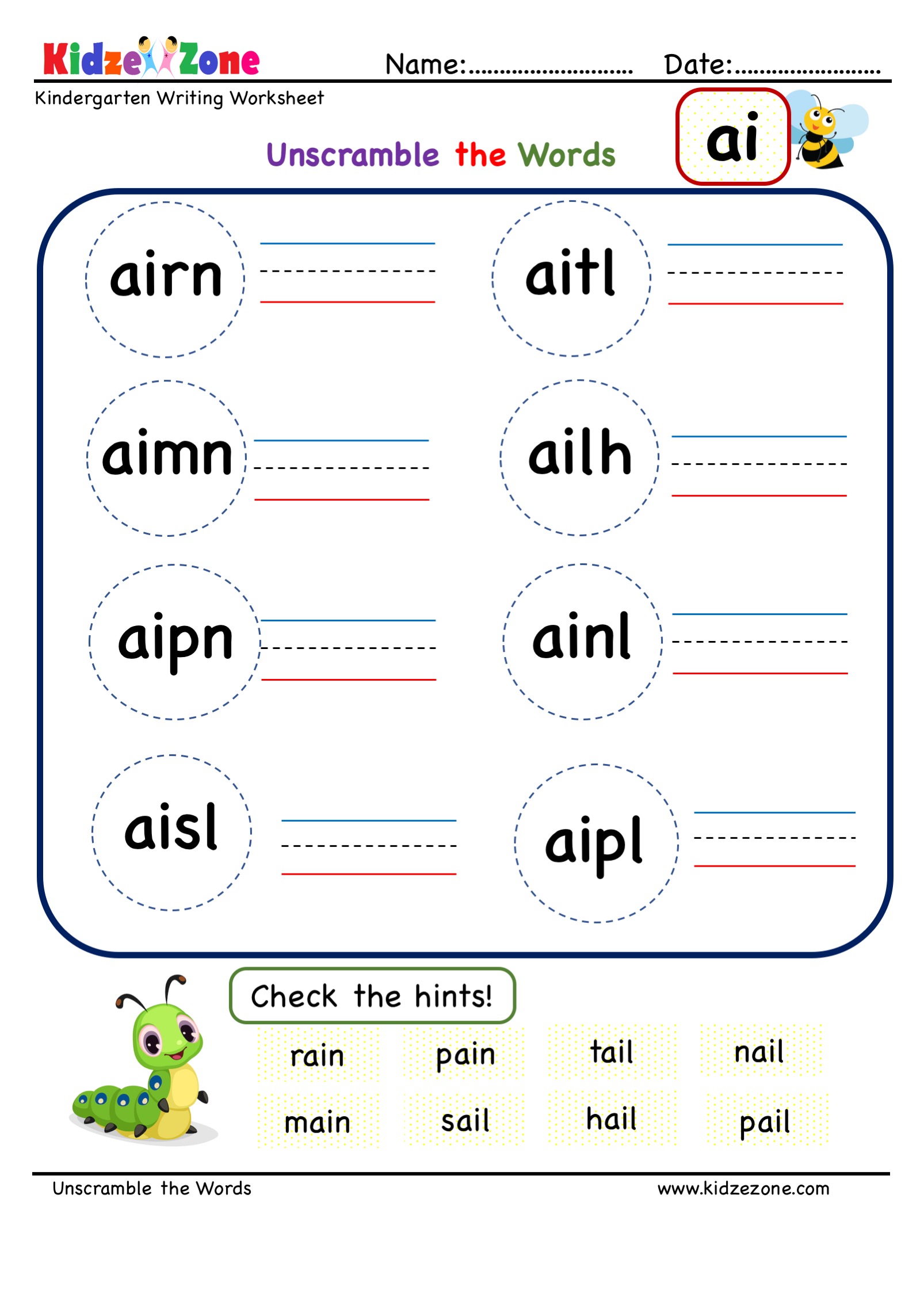 ai-word-family-one-stop-for-reading-writing-and-activity-worksheets