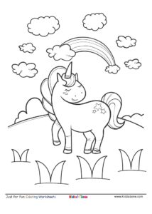 Rainbow Unicorn Coloring Printable - KidzeZone