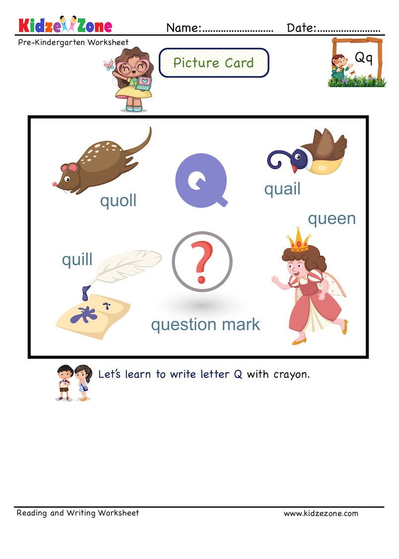 letter-q-picture-cards-worksheet-recognize-letter-by-linking-to-words