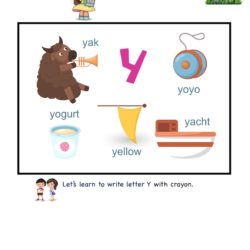 Kindergarten Letter Y Reading, Writing and Activity Worksheets
