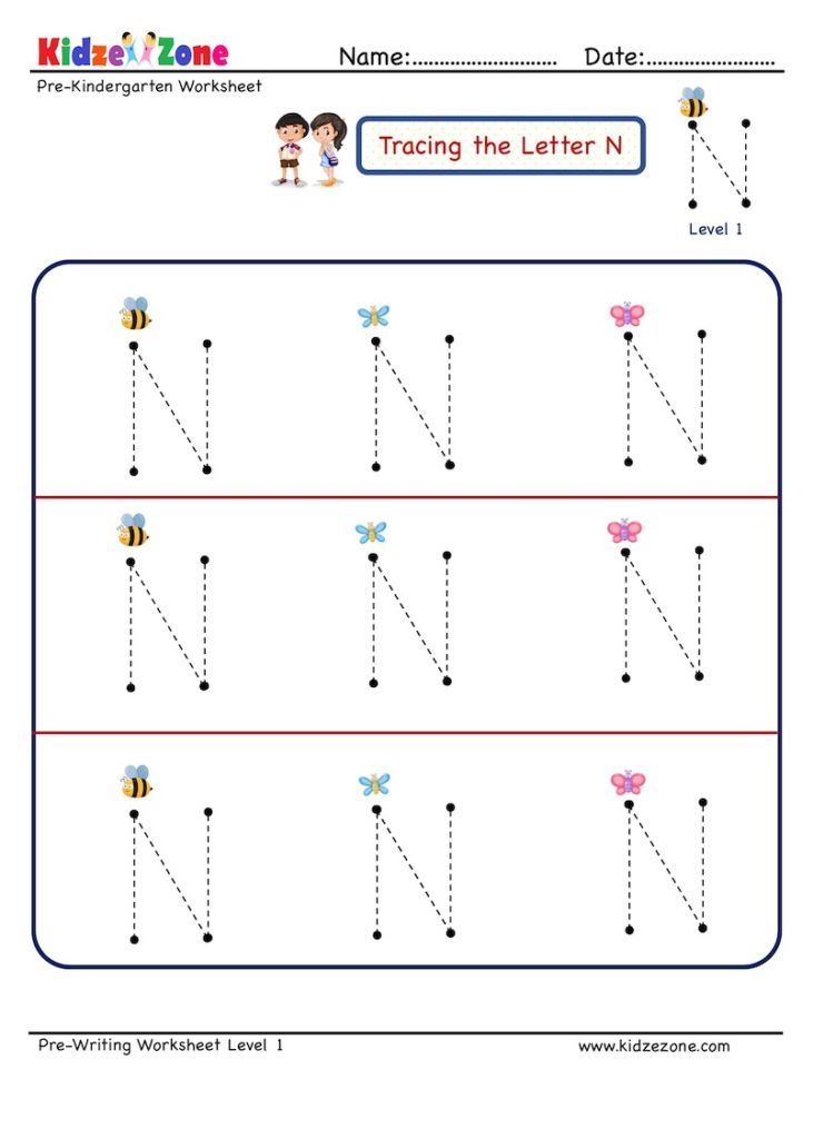 Letter N Tracing Worksheet