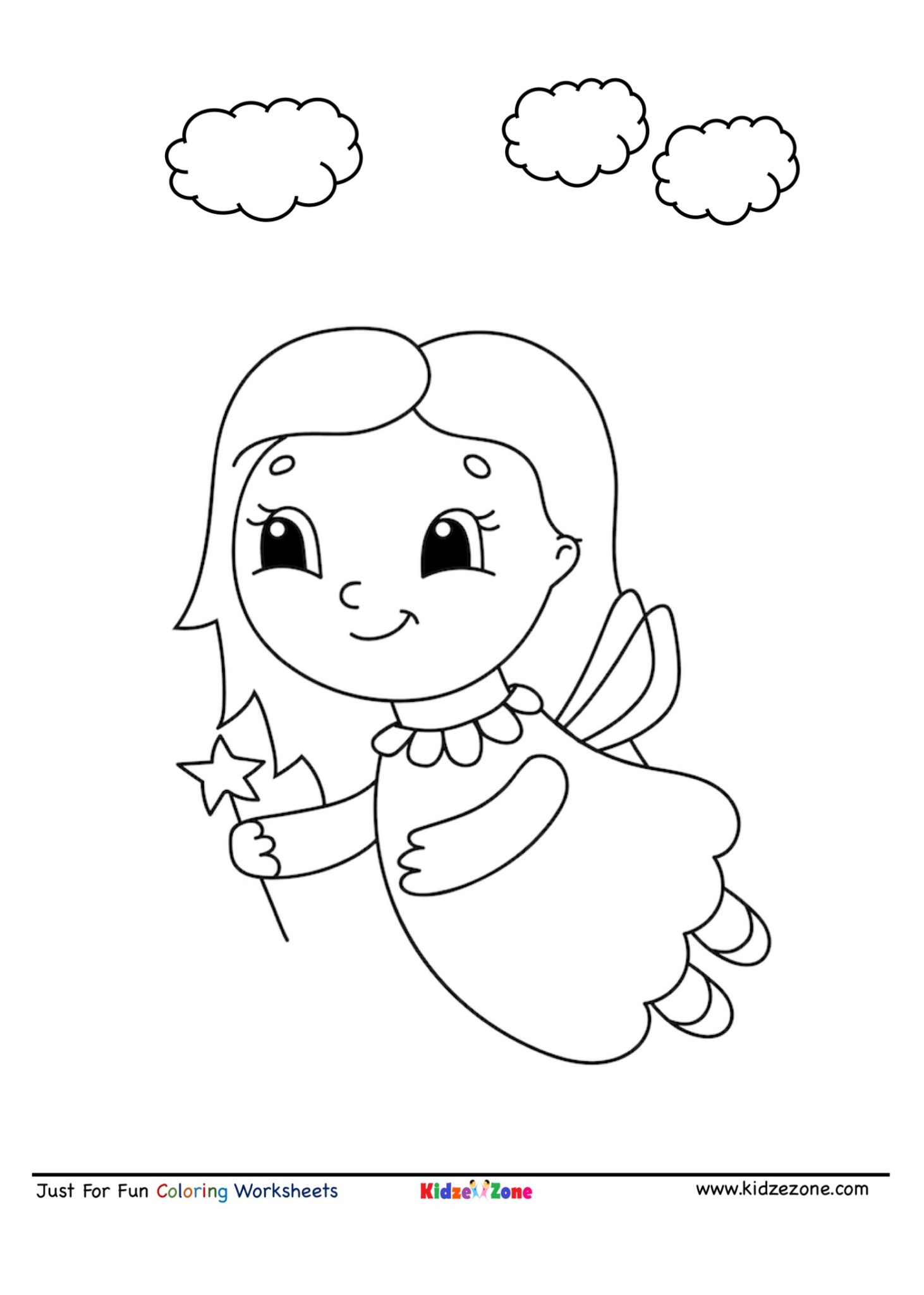 Angel Coloring Page - KidzeZone