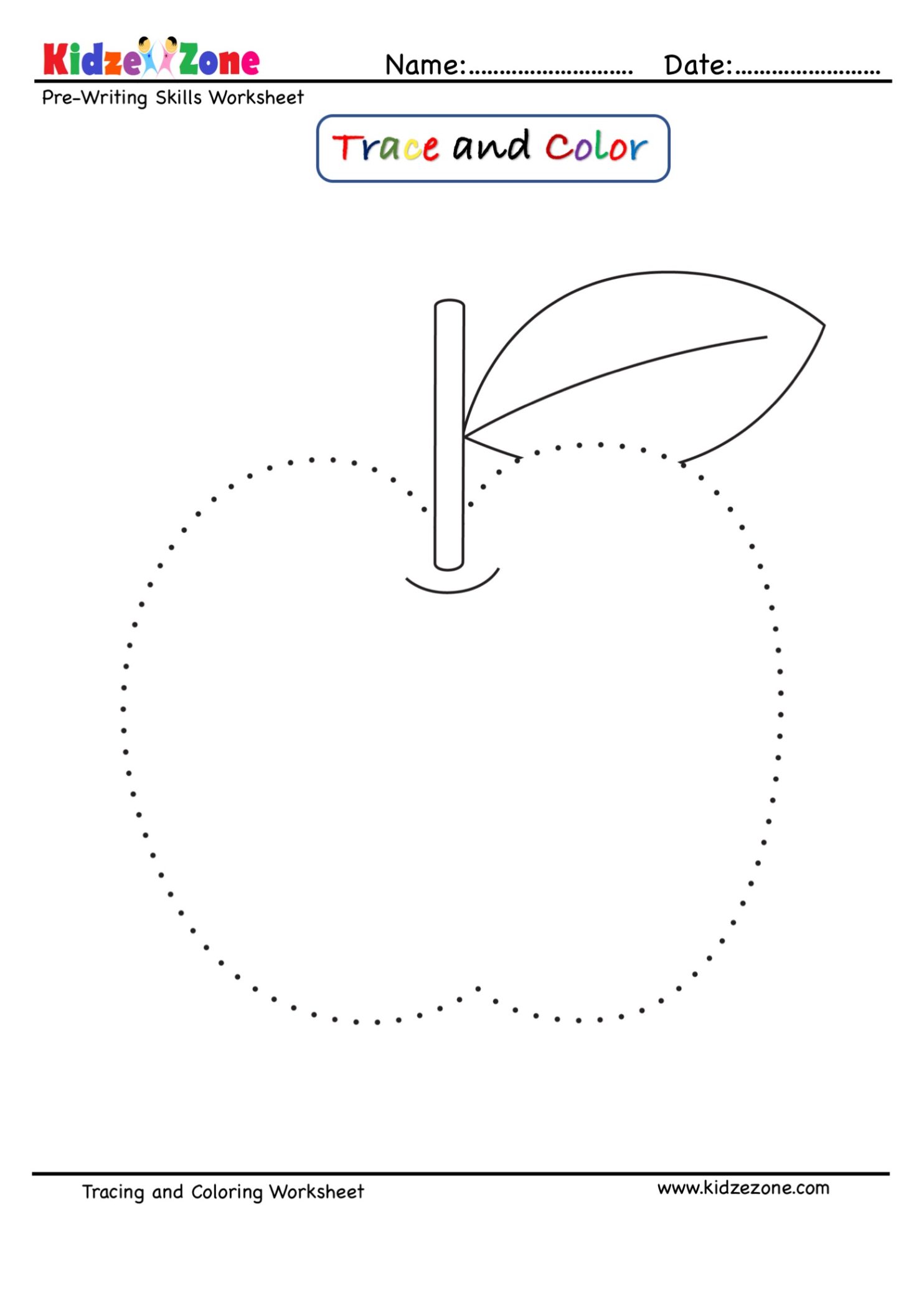 apple-tracing-and-coloring-worksheet-kidzezone