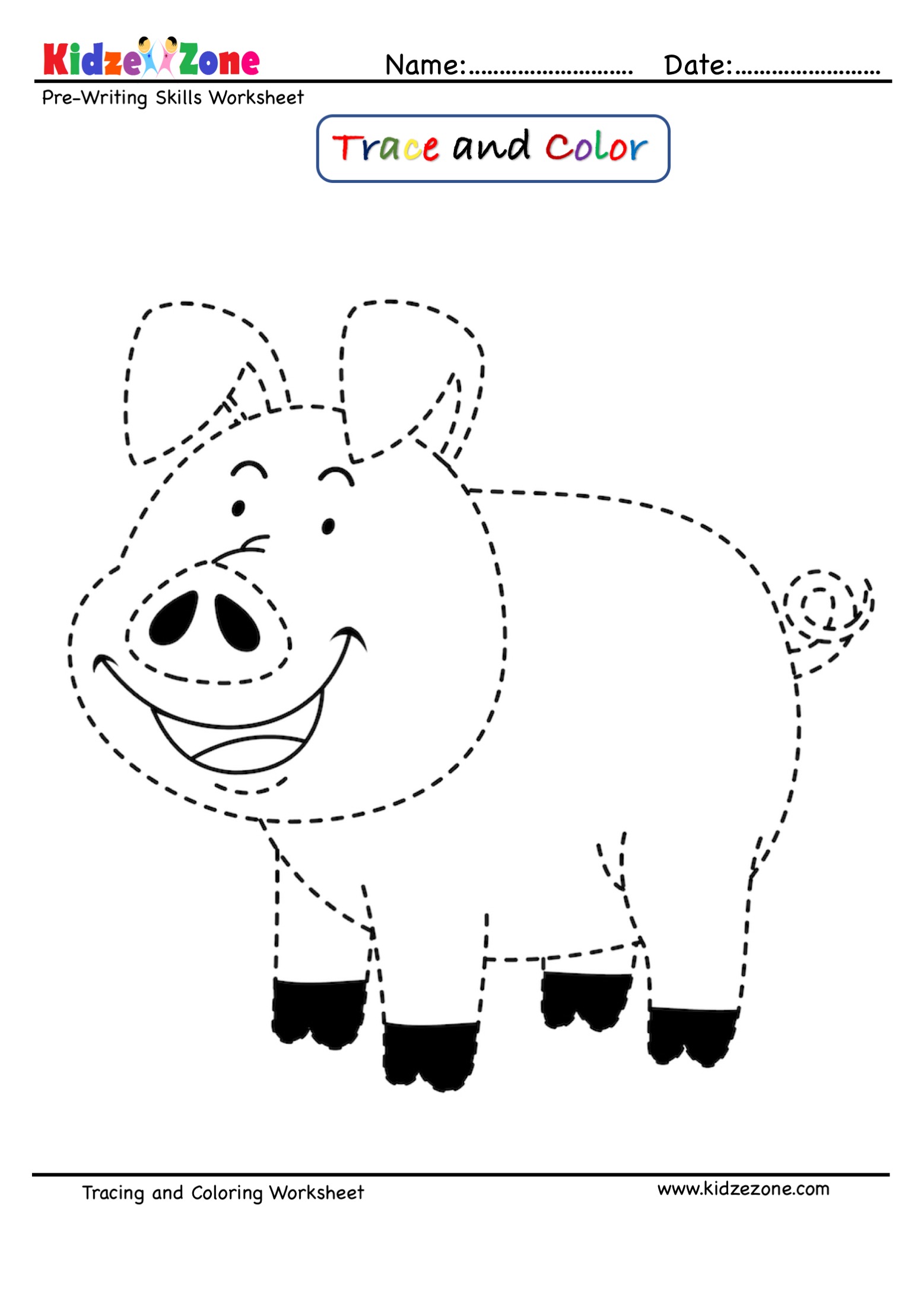 pig-cartoontracing-and-color-worksheet-kidzezone