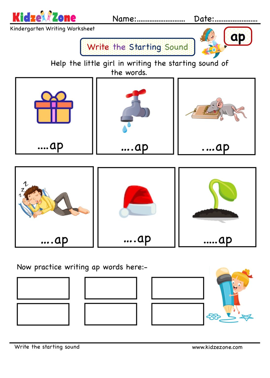 Ap Word Family Ending Sound Worksheet KidzeZone