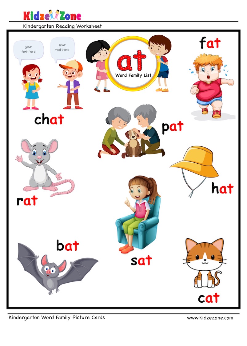 at word family Picture Card worksheet