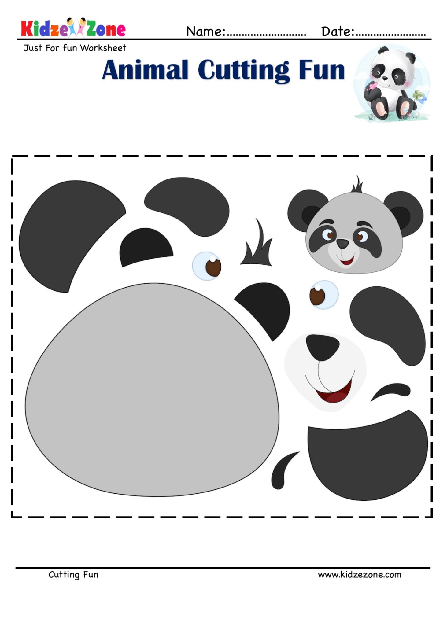 Cutting And Pasting Activity With Panda Kidzezone
