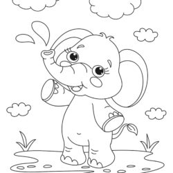 Just for Fun Coloring Sheet - Baby Elephant