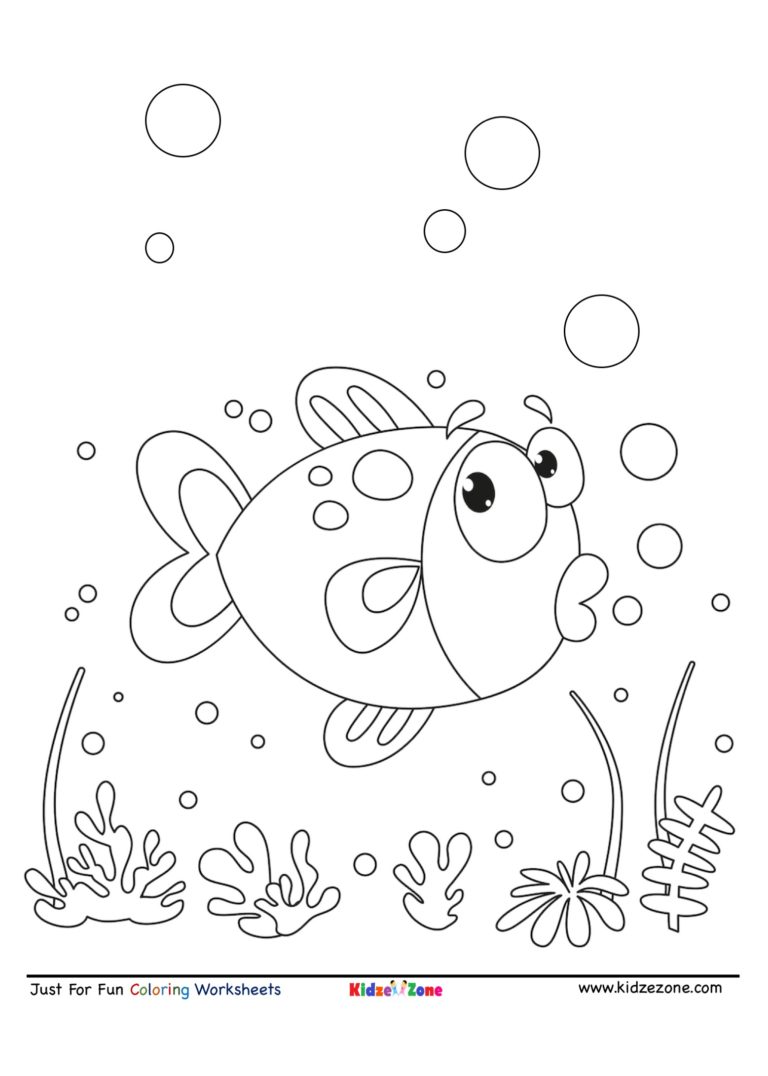 Fish cartoon Coloring Page - KidzeZone