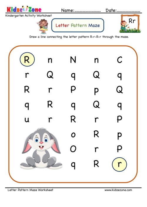 Letter R Maze Worksheet - KidzeZone