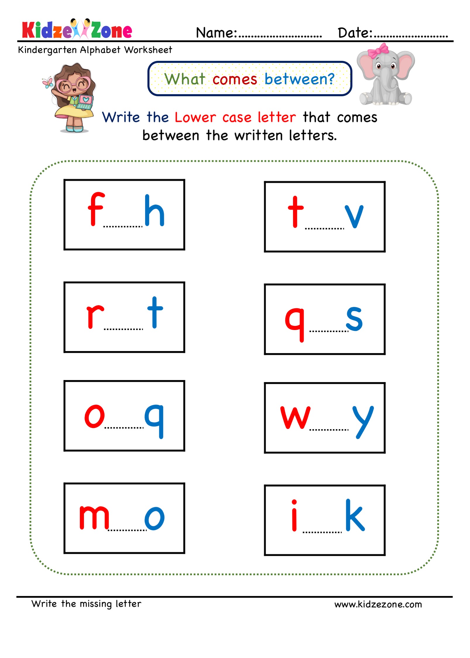 Lower Case Letters For Kindergarten