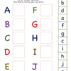 PreK A to Z Letter Matching Worksheet : Match Uppercase to lowercase