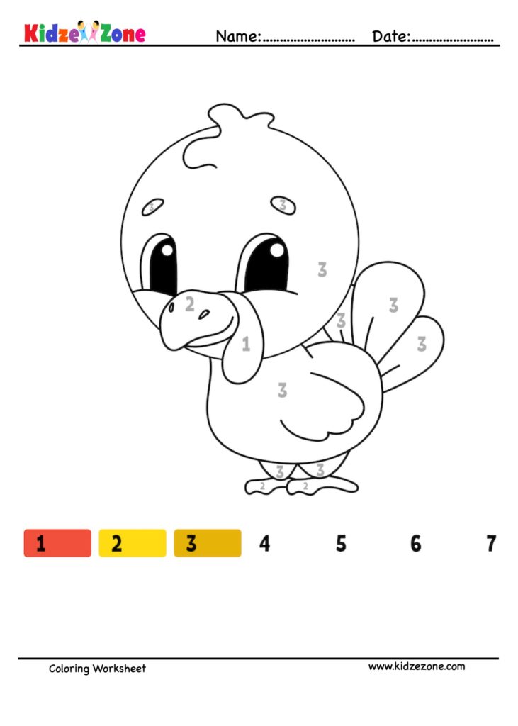 Turkey Coloring Worksheet KidzeZone