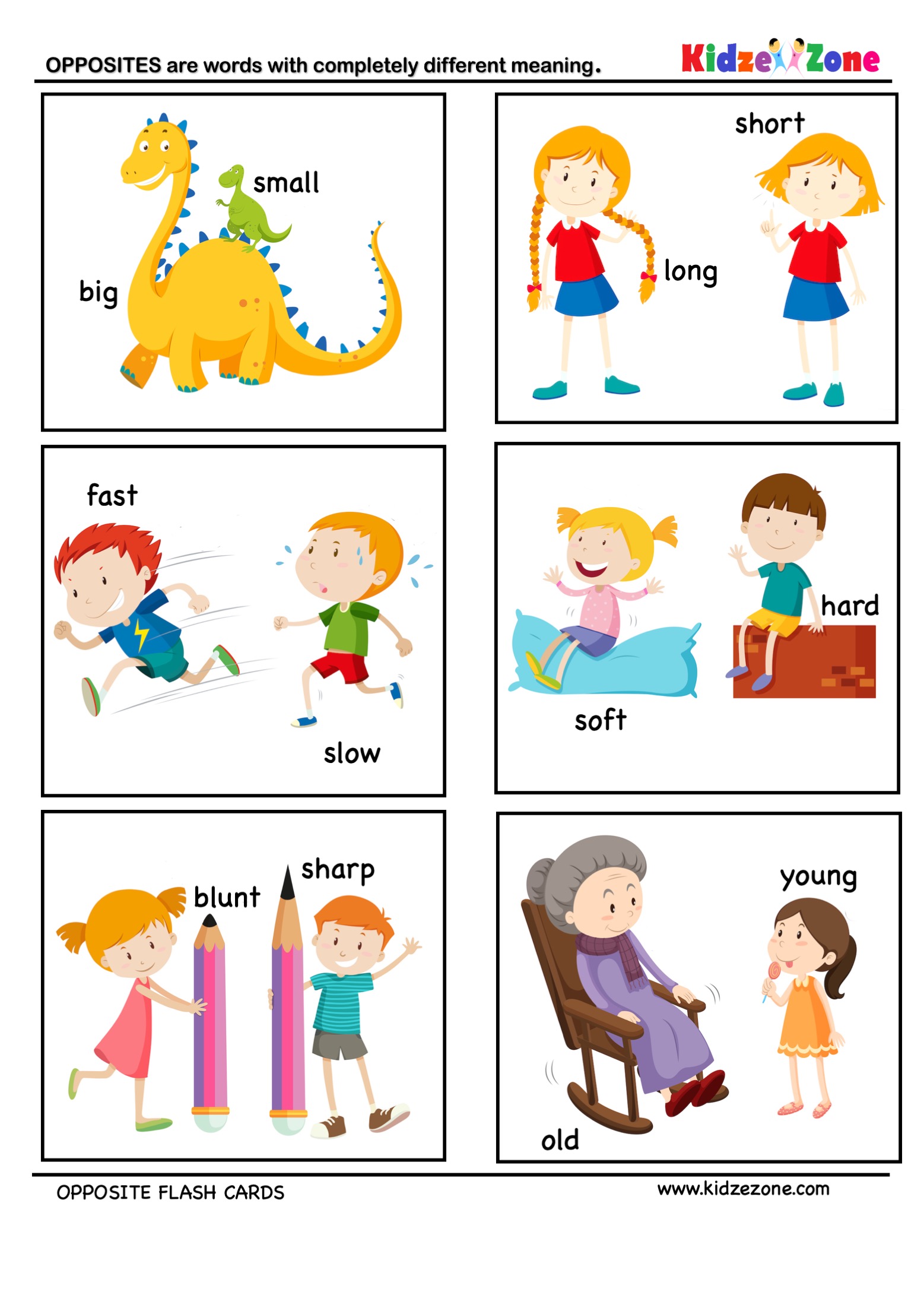 Find Opposites Fun Worksheet 7 KidzeZone