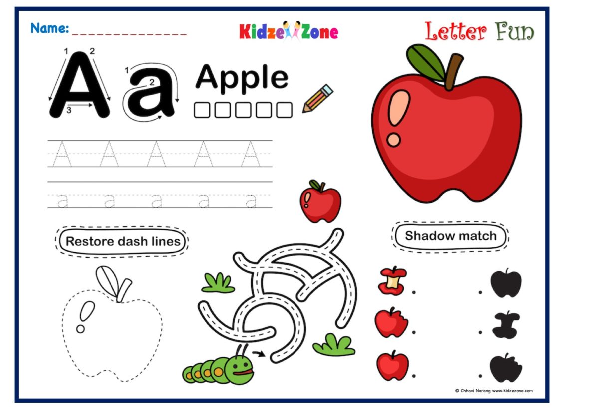 Letter A Fun Activity worksheet - KidzeZone