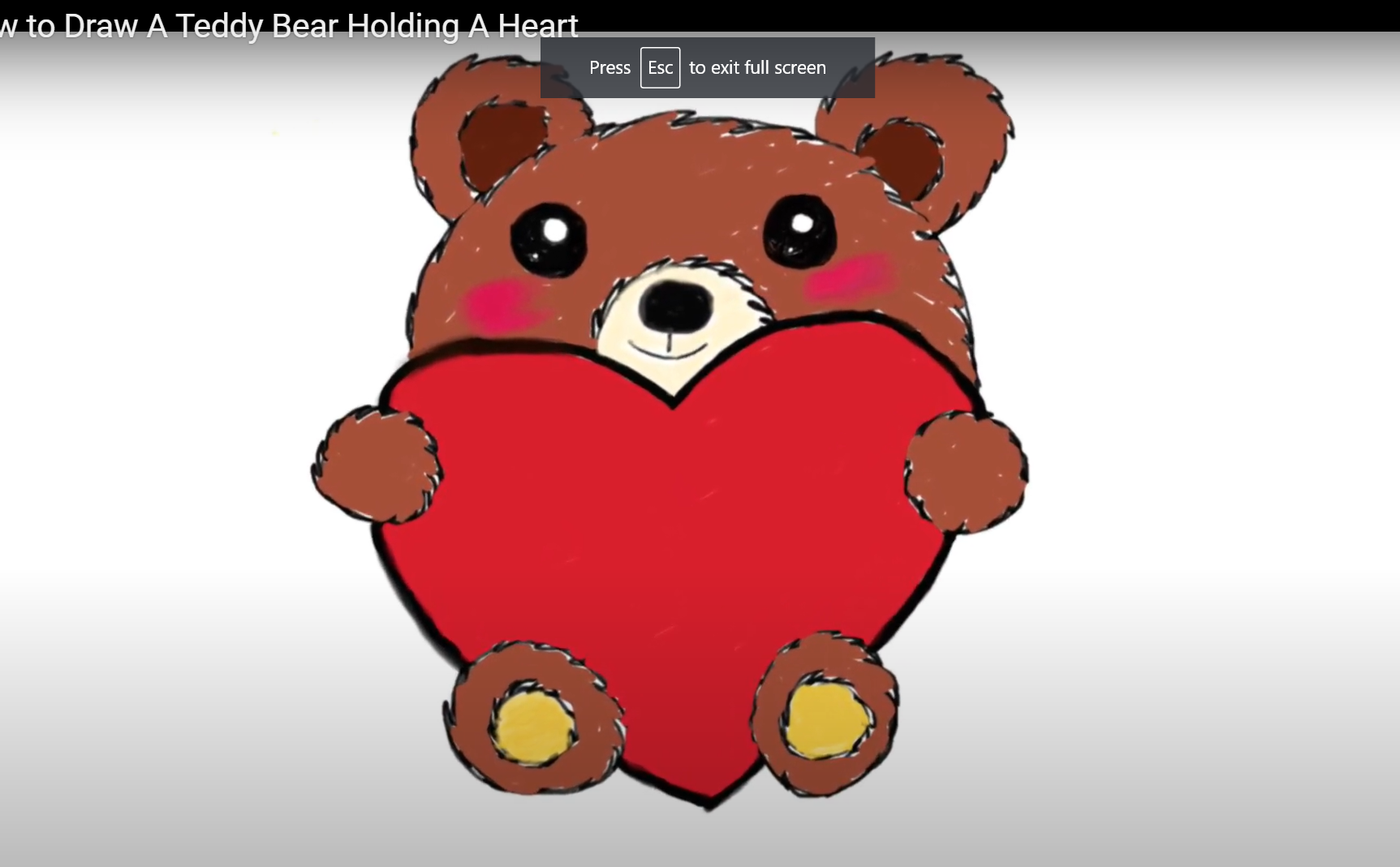 How To Draw A Teddy Bear Holding A Heart 