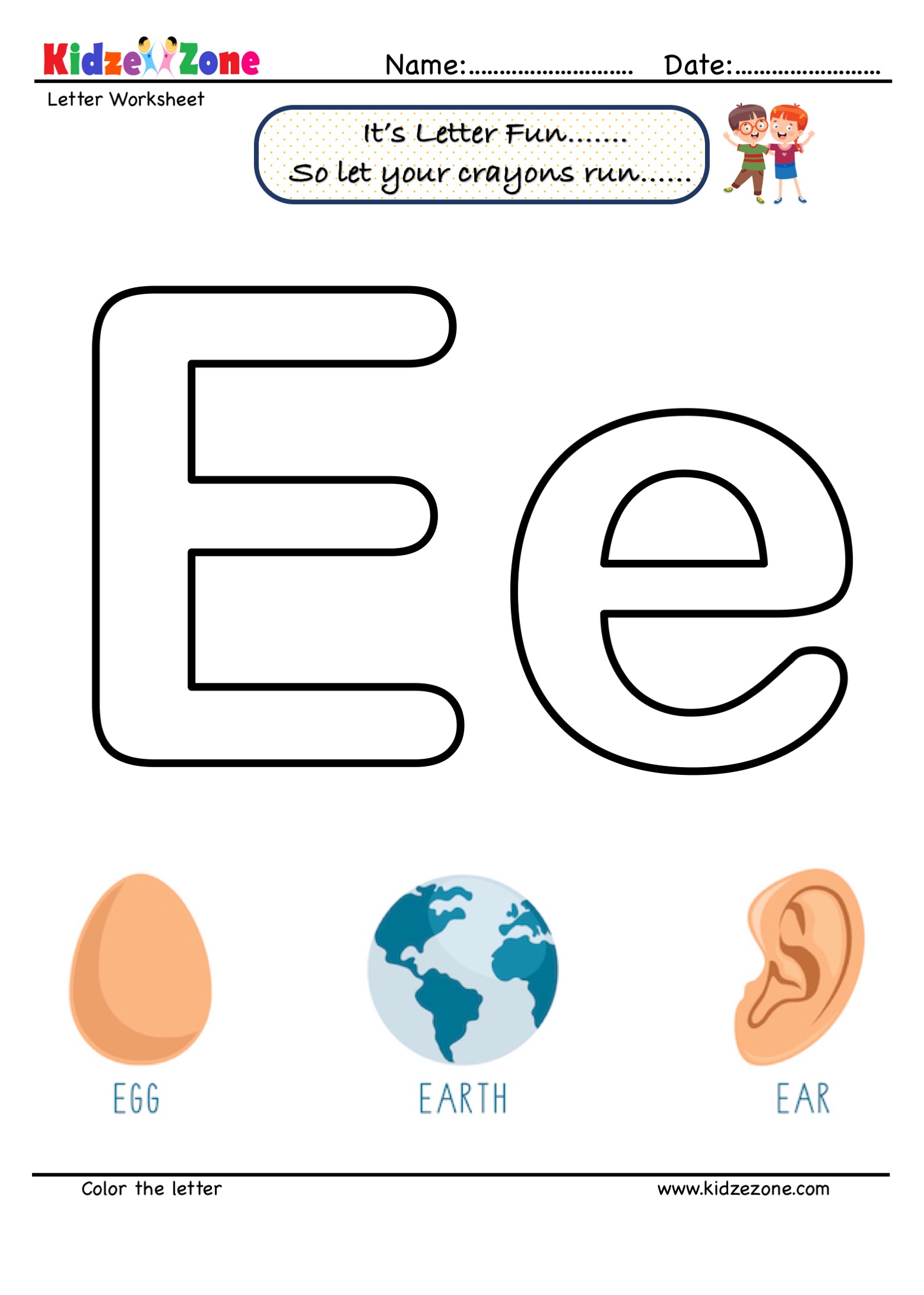 Letter E Reading Writing And Activity Worksheets